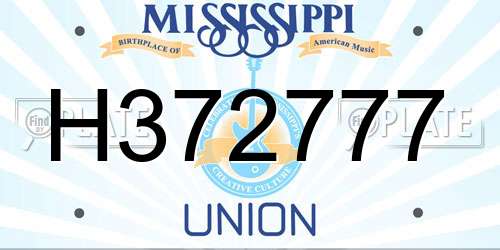 H372777 Mississippi License Plate