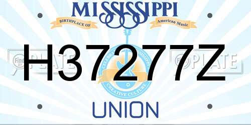 H37277Z Mississippi License Plate