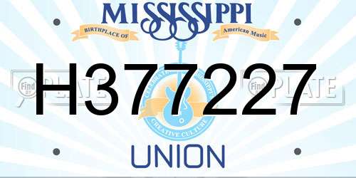 H377227 Mississippi License Plate