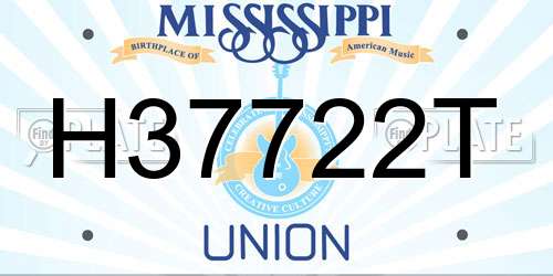 H37722T Mississippi License Plate