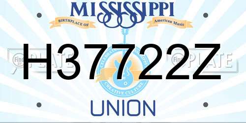 H37722Z Mississippi License Plate
