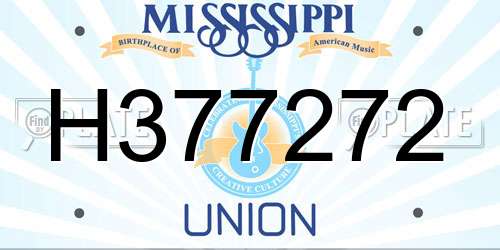 H377272 Mississippi License Plate