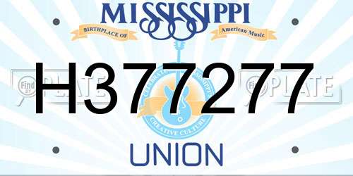 H377277 Mississippi License Plate