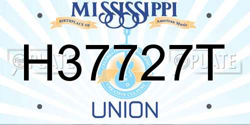 H37727T Mississippi License Plate