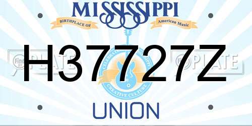 H37727Z Mississippi License Plate