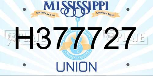 H377727 Mississippi License Plate
