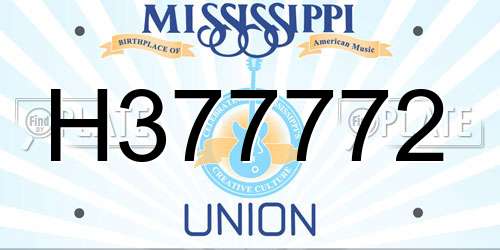 H377772 Mississippi License Plate