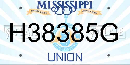 H38385G Mississippi License Plate