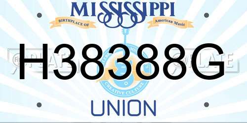 H38388G Mississippi License Plate