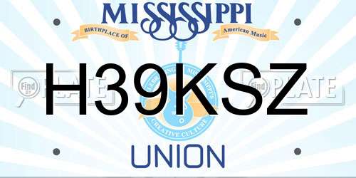 H39KSZ Mississippi License Plate