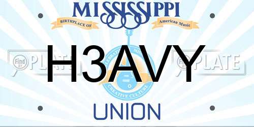 H3AVY Mississippi License Plate