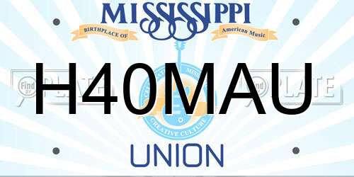H40MAU Mississippi License Plate