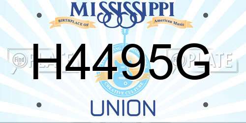 H4495G Mississippi License Plate