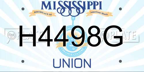 H4498G Mississippi License Plate