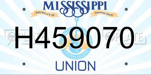 H459070 Mississippi License Plate