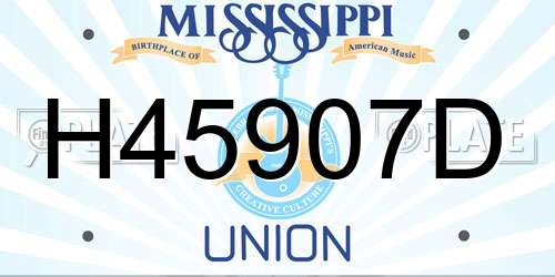 H45907D Mississippi License Plate