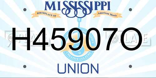 H45907O Mississippi License Plate