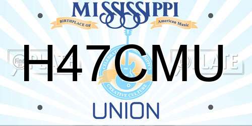 H47CMU Mississippi License Plate