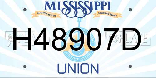 H48907D Mississippi License Plate