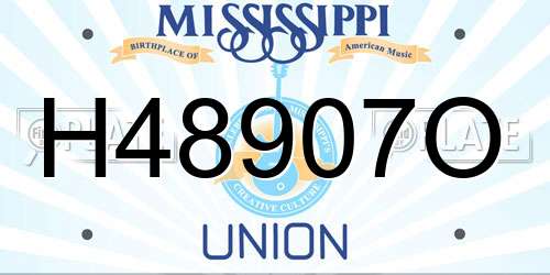 H48907O Mississippi License Plate
