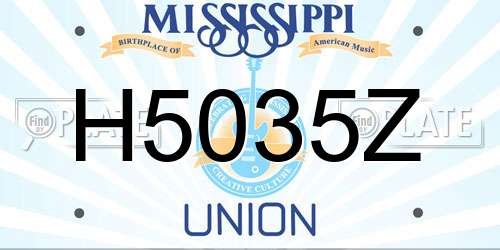H5035Z Mississippi License Plate
