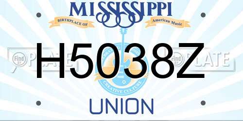 H5038Z Mississippi License Plate