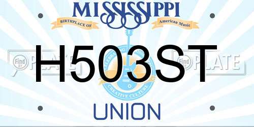 H503ST Mississippi License Plate