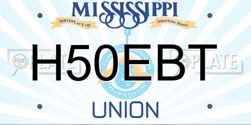 H50EBT Mississippi License Plate