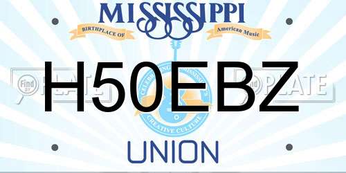H50EBZ Mississippi License Plate