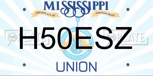 H50ESZ Mississippi License Plate