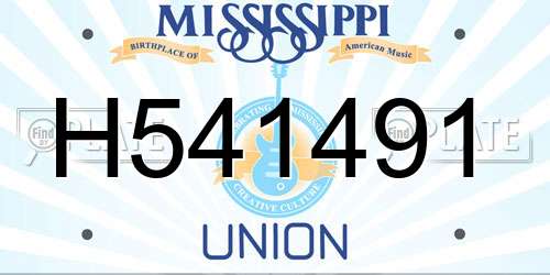 H541491 Mississippi License Plate