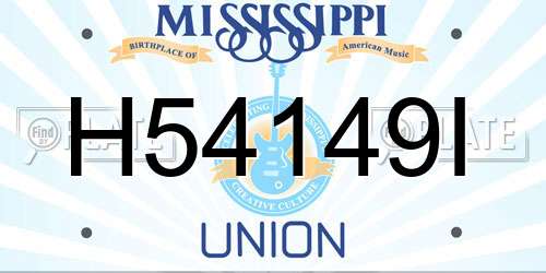 H54149I Mississippi License Plate