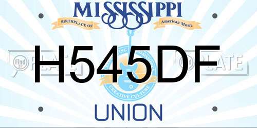 H545DF Mississippi License Plate