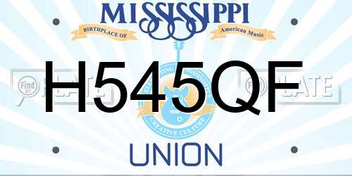 H545QF Mississippi License Plate