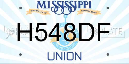 H548DF Mississippi License Plate