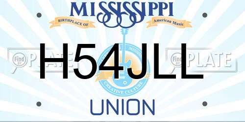 H54JLL Mississippi License Plate
