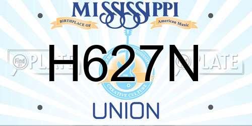 H627N Mississippi License Plate