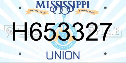 H653327 Mississippi License Plate