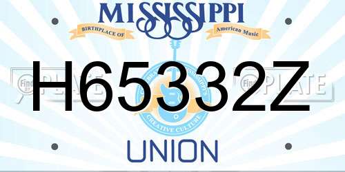 H65332Z Mississippi License Plate