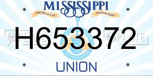 H653372 Mississippi License Plate
