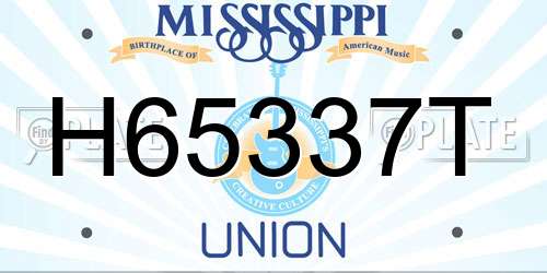 H65337T Mississippi License Plate