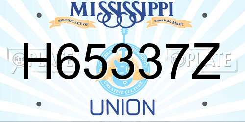 H65337Z Mississippi License Plate