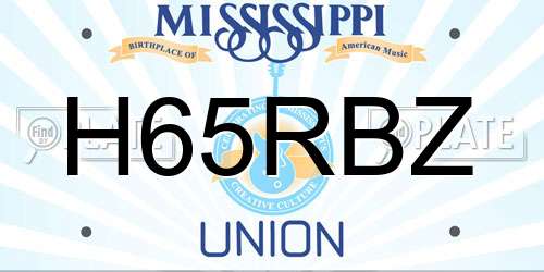 H65RBZ Mississippi License Plate