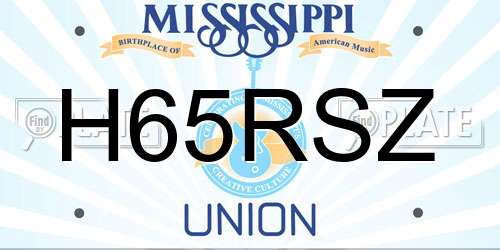 H65RSZ Mississippi License Plate