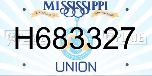 H683327 Mississippi License Plate