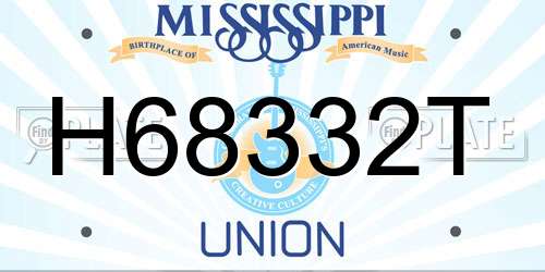 H68332T Mississippi License Plate