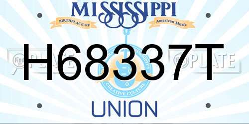 H68337T Mississippi License Plate