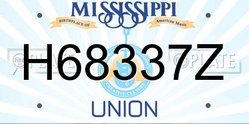 H68337Z Mississippi License Plate