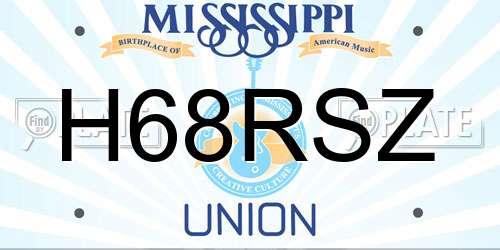 H68RSZ Mississippi License Plate