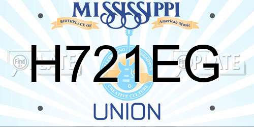 H721EG Mississippi License Plate